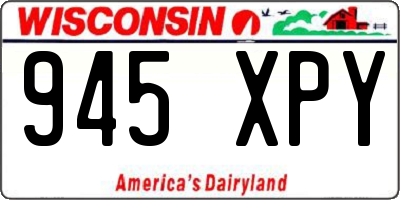 WI license plate 945XPY