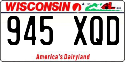 WI license plate 945XQD