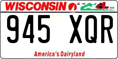 WI license plate 945XQR