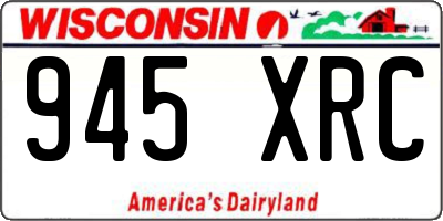 WI license plate 945XRC