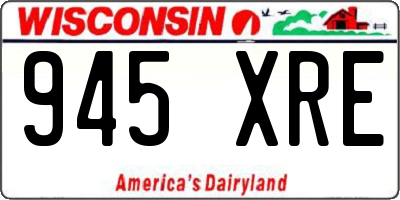 WI license plate 945XRE