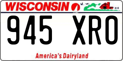 WI license plate 945XRO