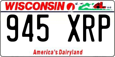 WI license plate 945XRP