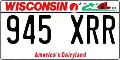 WI license plate 945XRR