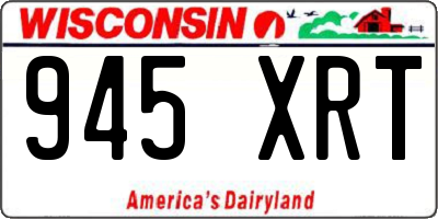 WI license plate 945XRT