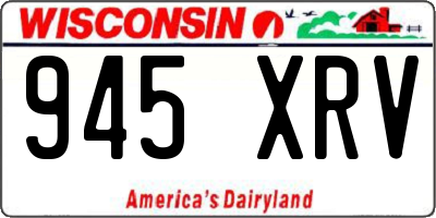 WI license plate 945XRV