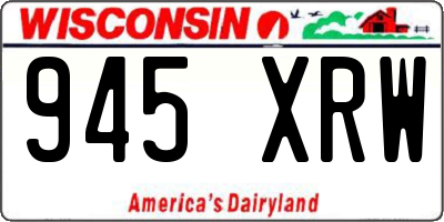 WI license plate 945XRW