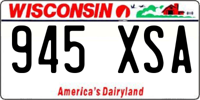 WI license plate 945XSA