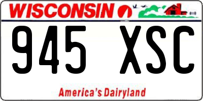 WI license plate 945XSC