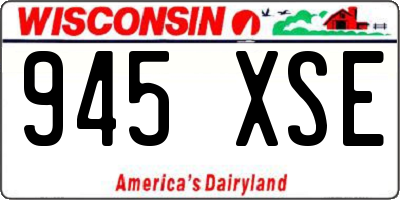 WI license plate 945XSE