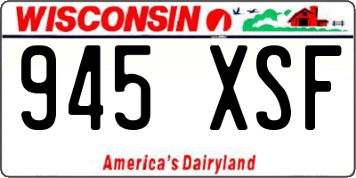 WI license plate 945XSF