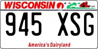 WI license plate 945XSG