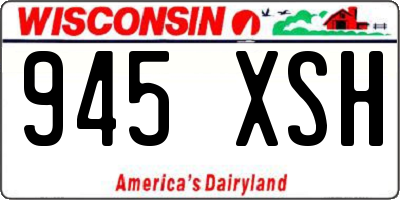 WI license plate 945XSH