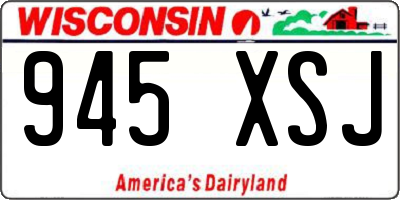 WI license plate 945XSJ