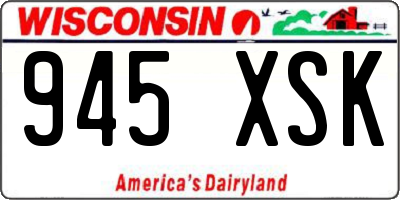 WI license plate 945XSK