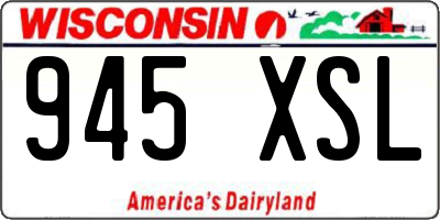 WI license plate 945XSL