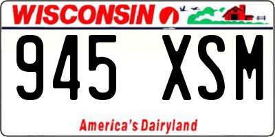 WI license plate 945XSM