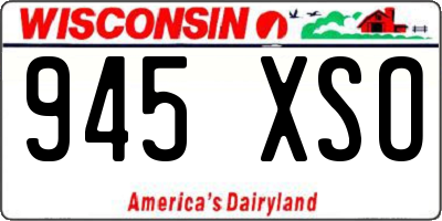 WI license plate 945XSO
