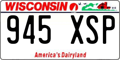 WI license plate 945XSP