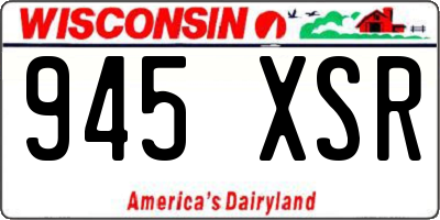 WI license plate 945XSR