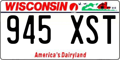 WI license plate 945XST