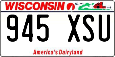 WI license plate 945XSU