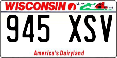 WI license plate 945XSV