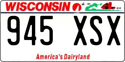 WI license plate 945XSX