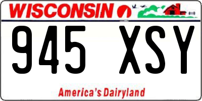 WI license plate 945XSY