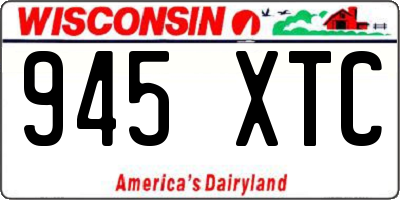 WI license plate 945XTC