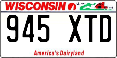 WI license plate 945XTD