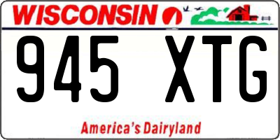 WI license plate 945XTG