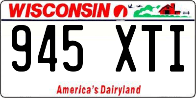 WI license plate 945XTI