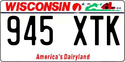 WI license plate 945XTK