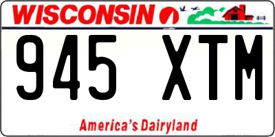WI license plate 945XTM