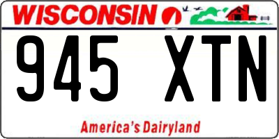 WI license plate 945XTN