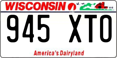 WI license plate 945XTO