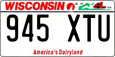 WI license plate 945XTU