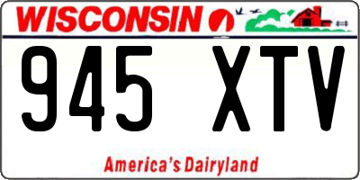 WI license plate 945XTV
