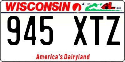 WI license plate 945XTZ