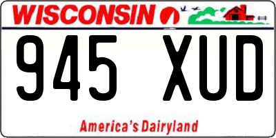 WI license plate 945XUD