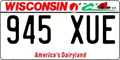 WI license plate 945XUE