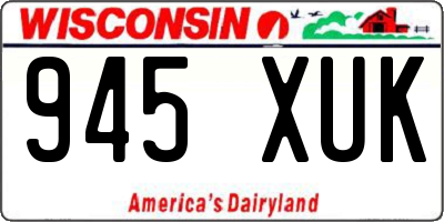 WI license plate 945XUK
