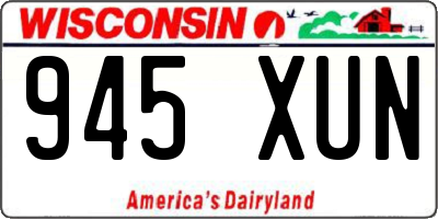 WI license plate 945XUN