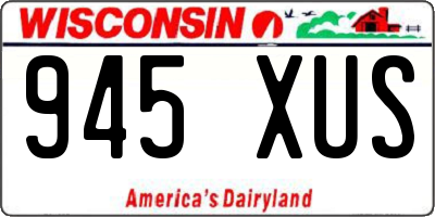 WI license plate 945XUS