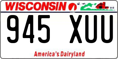 WI license plate 945XUU