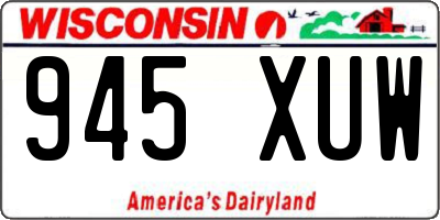 WI license plate 945XUW