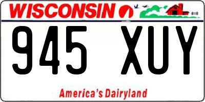 WI license plate 945XUY