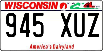 WI license plate 945XUZ