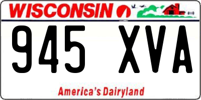 WI license plate 945XVA